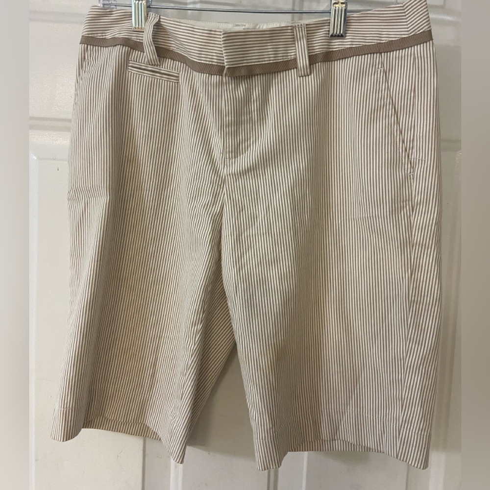 Banana Republic Brown/White Striped Women's Shorts